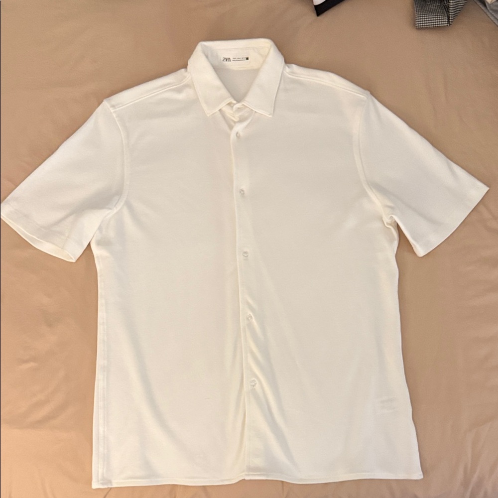 Zara Men's Classic White Button Down Shirt